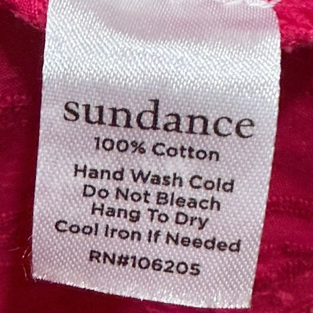 Sundance Fuchsia Lace Boho Top Button Front Embroidered Cotton Top Medium Twee - Picture 7 of 8